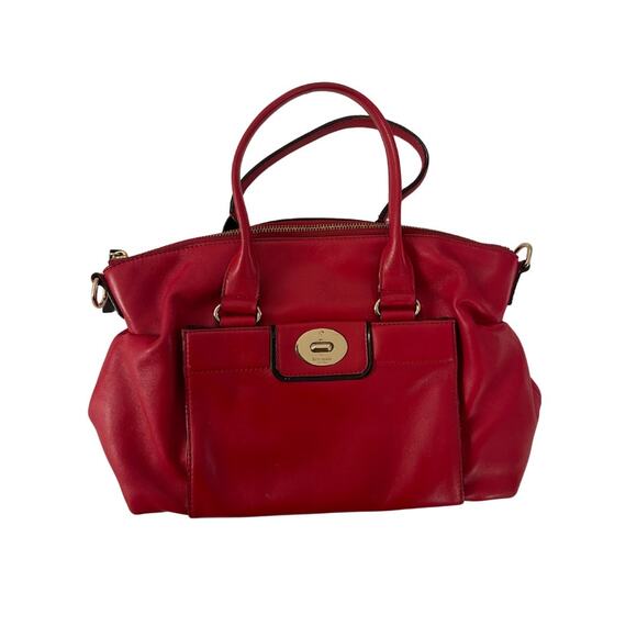 Kate Spade NY Janie Hampton Red Leather Satchel Shoulder Bag Purse - Picture 1 of 6